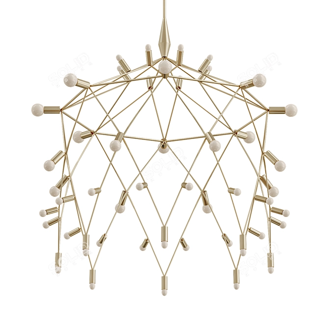 Sleek Black Chandelier: Orbit 3D model image 3