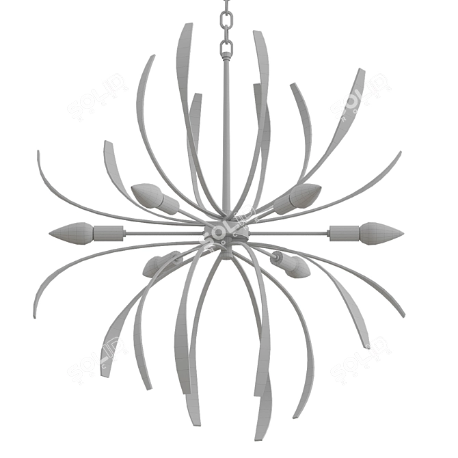 Dazzling Dahlia Chandelier 3D model image 2