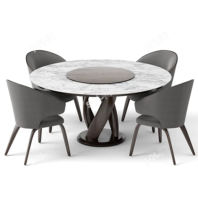 Virtuos D Round Dining Table: Elegant and Functional 3D model image 1