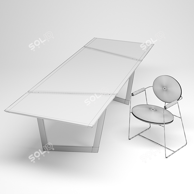 Elegant Baxter Dining Set 3D model image 6