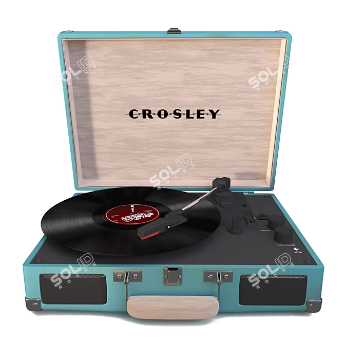 Customizable Vinyl Record Player 3D model image 1