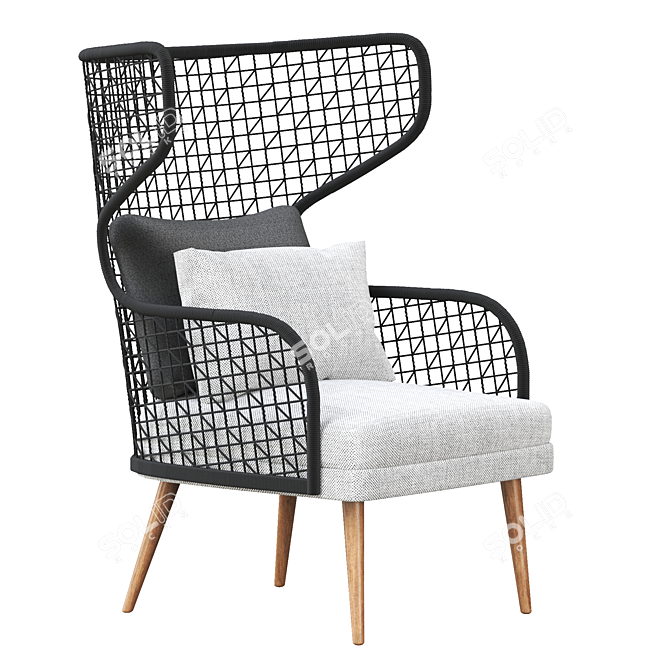 Elegant Emma Bergere Armchair 3D model image 1