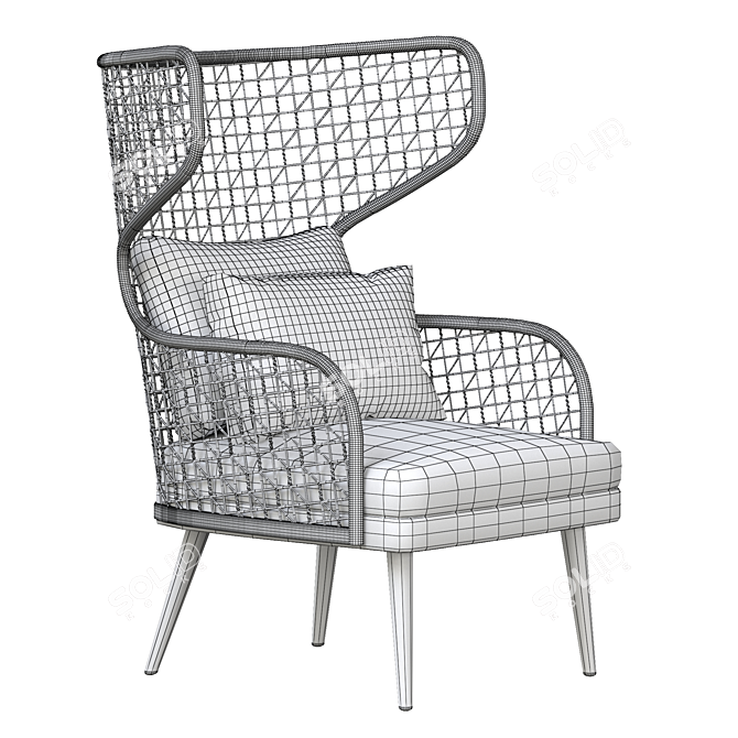 Elegant Emma Bergere Armchair 3D model image 5