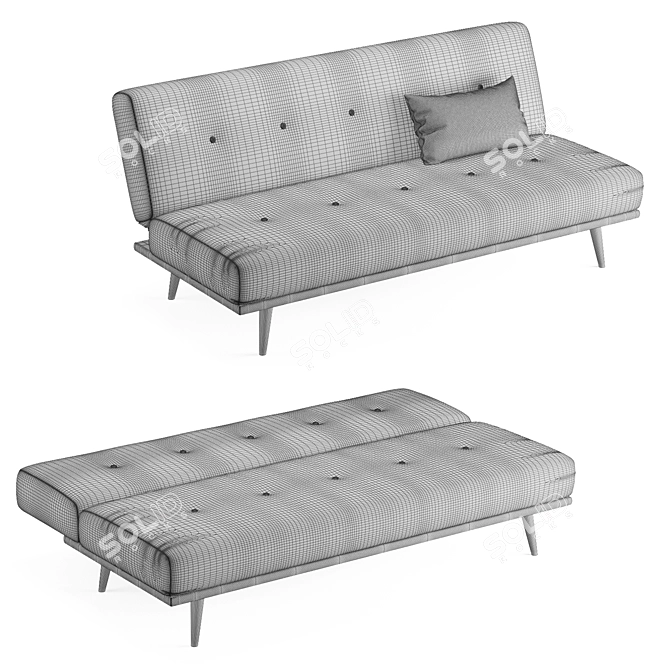 Vias Velvet Sofa Collection 3D model image 4