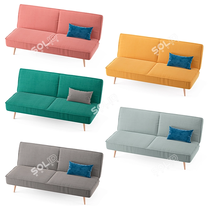 Velvet Divan Sofa by divan.ru 3D model image 2