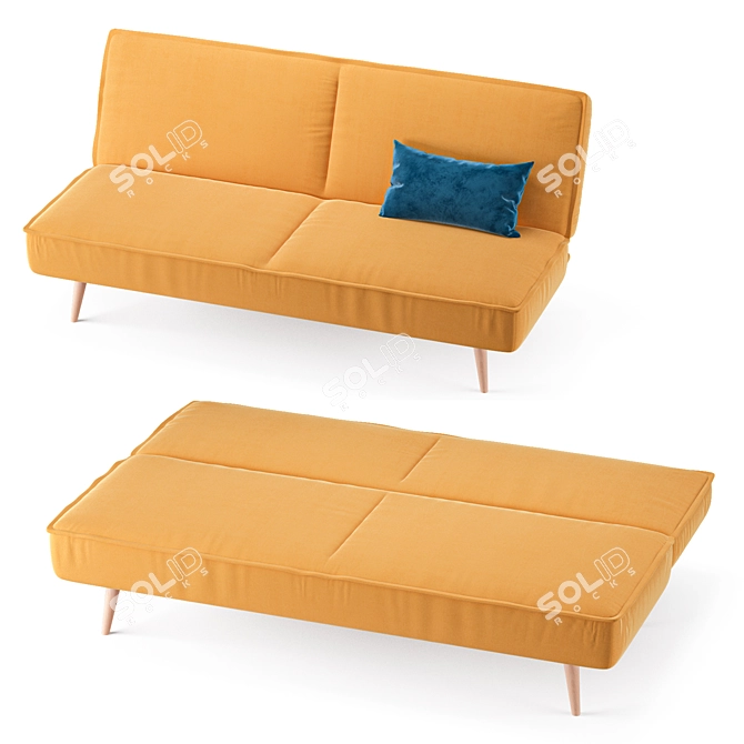 Velvet Divan Sofa by divan.ru 3D model image 3