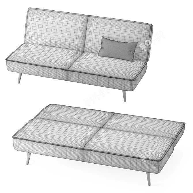 Velvet Divan Sofa by divan.ru 3D model image 4