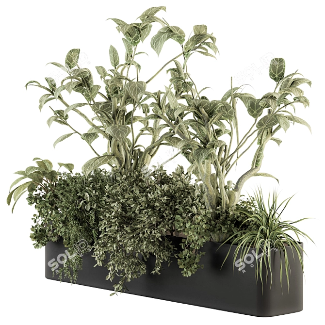 Leafy Oasis: Outdoor Plant Box 3D model image 2