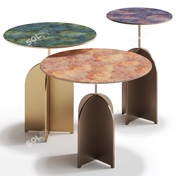 Nicola Metal Side Tables: Modern, Versatile Design 3D model image 1