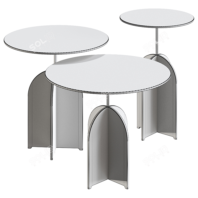 Nicola Metal Side Tables: Modern, Versatile Design 3D model image 2