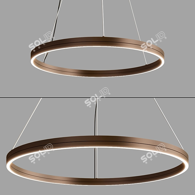 Modern Berliner Ring Pendant Light 3D model image 1