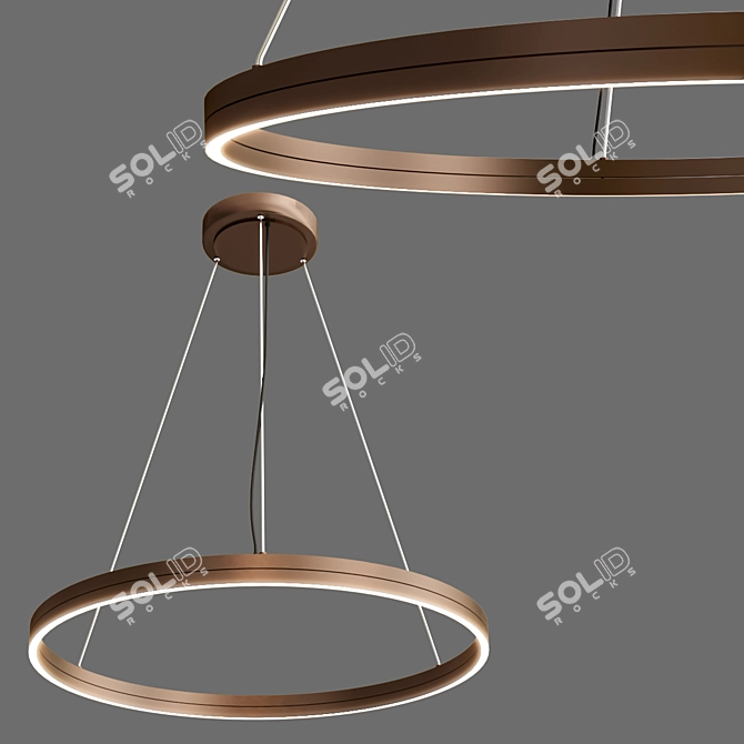 Modern Berliner Ring Pendant Light 3D model image 3