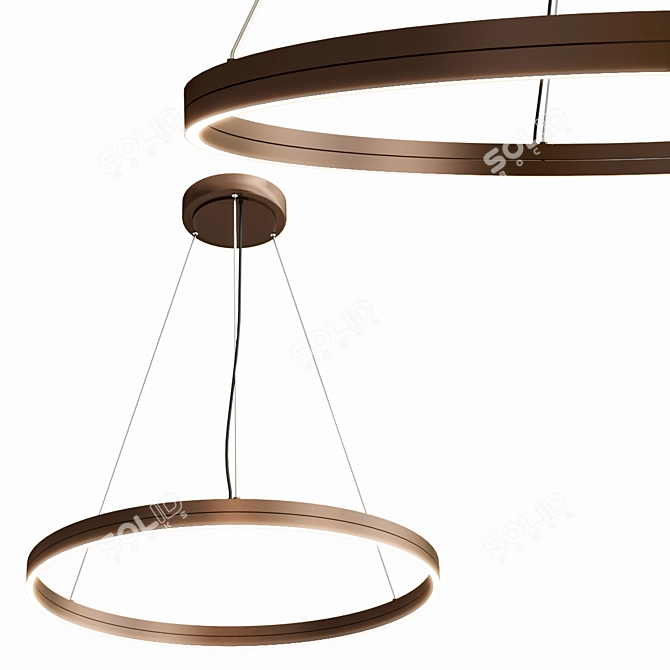 Modern Berliner Ring Pendant Light 3D model image 6