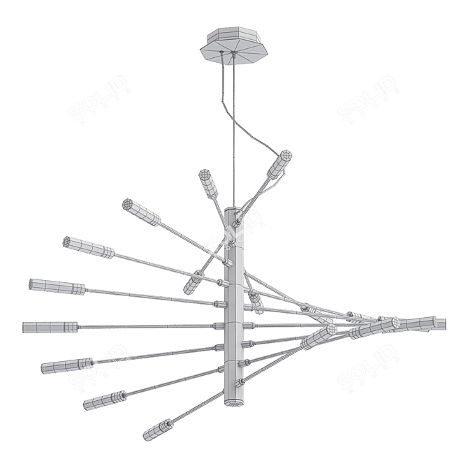 Elegant Lightstar Ragno Chandelier 3D model image 2