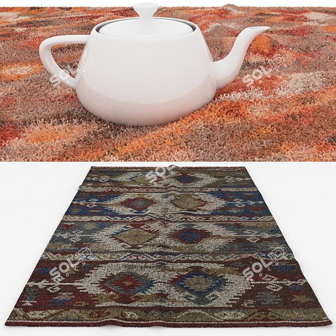 Versatile Rug Set: 6 Stunning Designs 3D model image 3