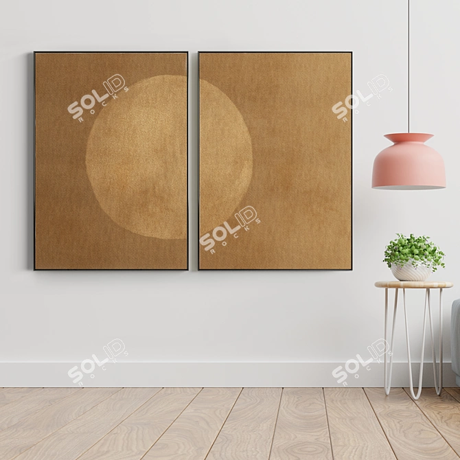 Modern Abstract Photo Frame Set 3D model image 3