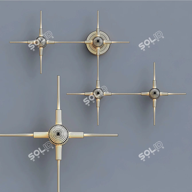 Modern Rod LED Wall Lamp 3D model image 2