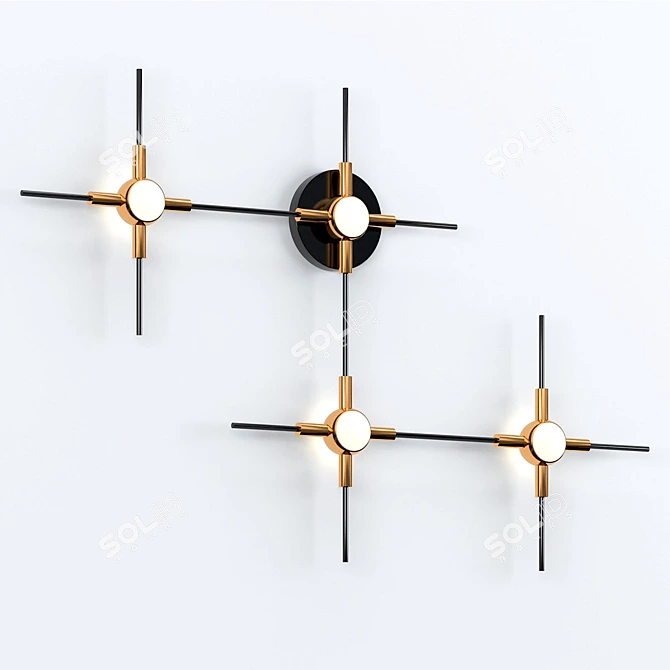 Modern Rod LED Wall Lamp 3D model image 3