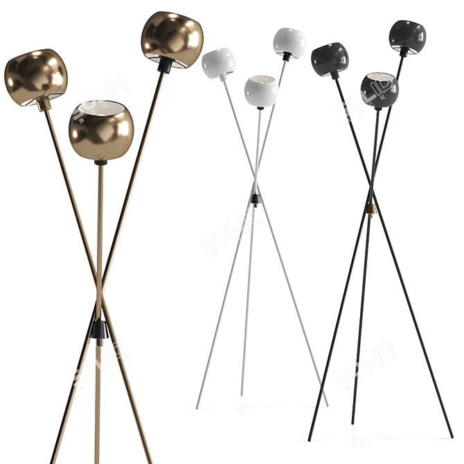 Sleek Tripod Floor Lamp- Stunning Design 3D model image 1