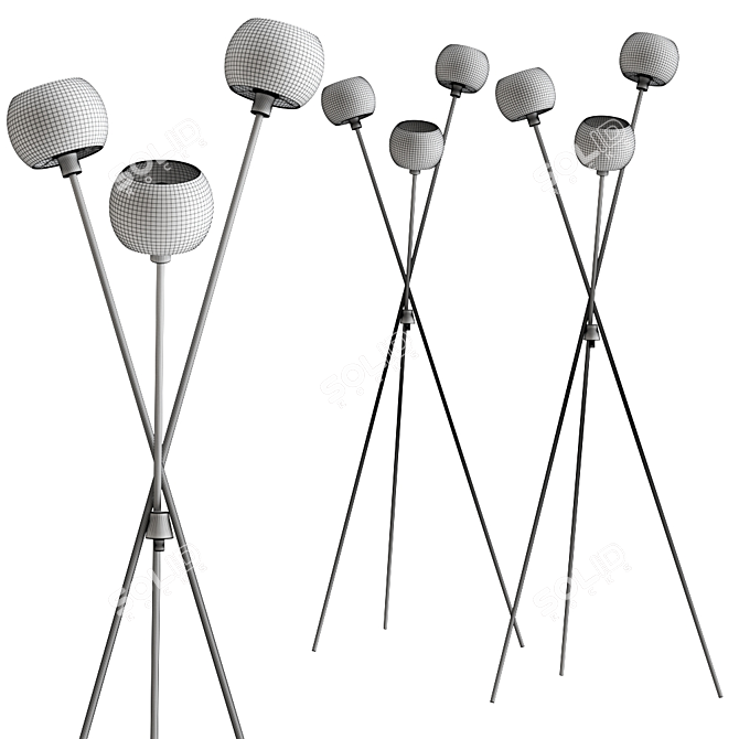 Sleek Tripod Floor Lamp- Stunning Design 3D model image 2