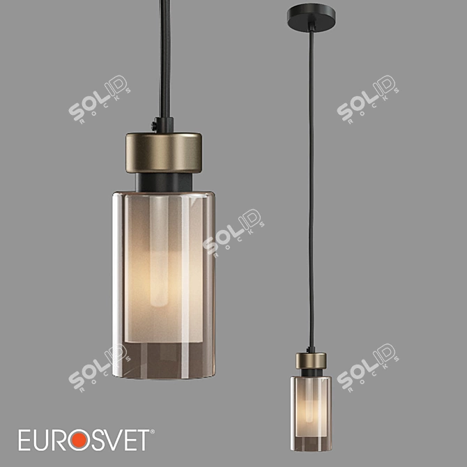 Amado Pendant Lamp with Glass Shade 3D model image 1