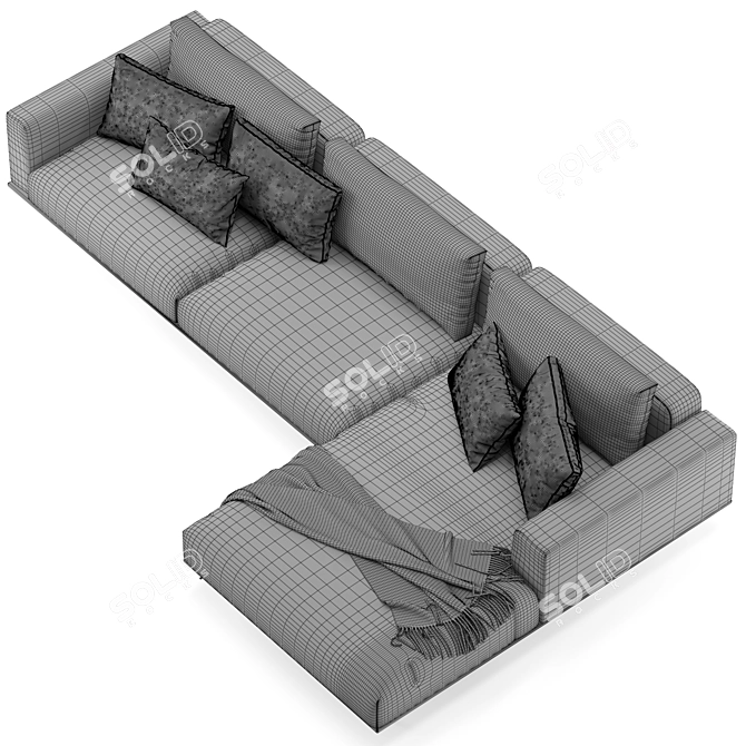 Rolf Benz Volo: Contemporary Corner Sofa 3D model image 5