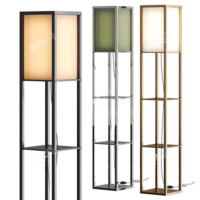 Elegant Arvelo Column Floor Lamp 3D model image 1