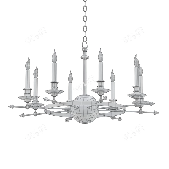 Elegant Bronze Chandelier by Chapman 3D model image 2
