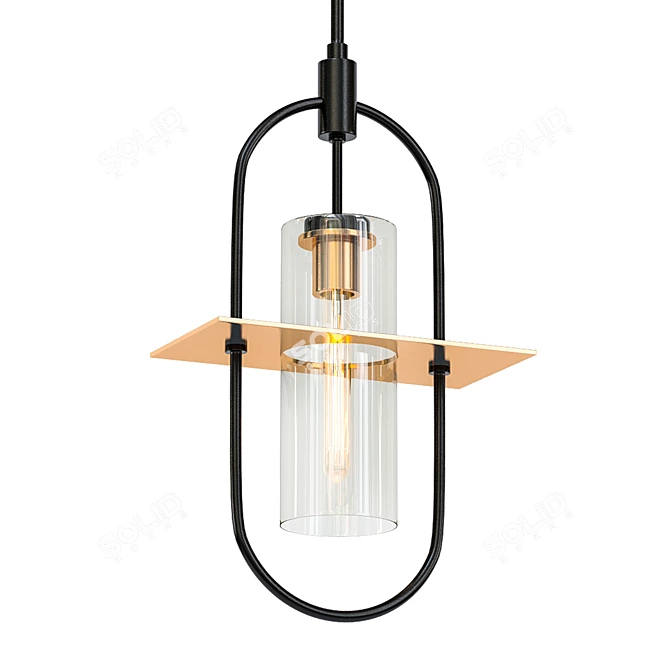 MetalComb Pendant 6-Light Chandelier 3D model image 1