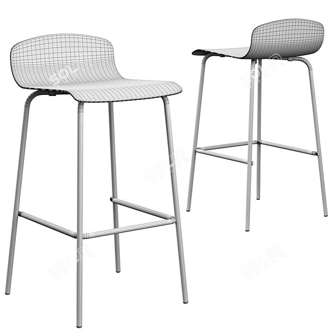 Syrus Grey Copper Bar Stools - Set of 2 3D model image 4