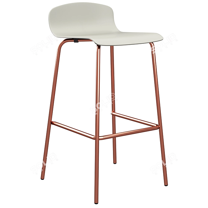 Syrus Grey Copper Bar Stools - Set of 2 3D model image 5