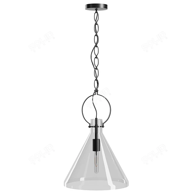 Elegant Clear Limoges Pendant 3D model image 2