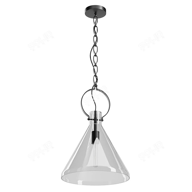 Elegant Clear Limoges Pendant 3D model image 3