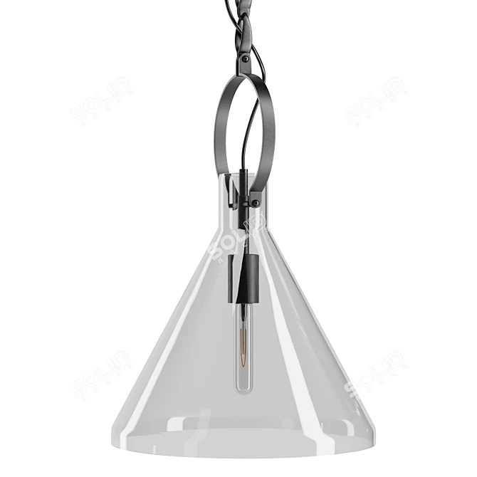 Elegant Clear Limoges Pendant 3D model image 4