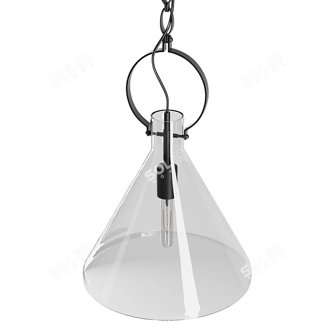 Elegant Clear Limoges Pendant 3D model image 5