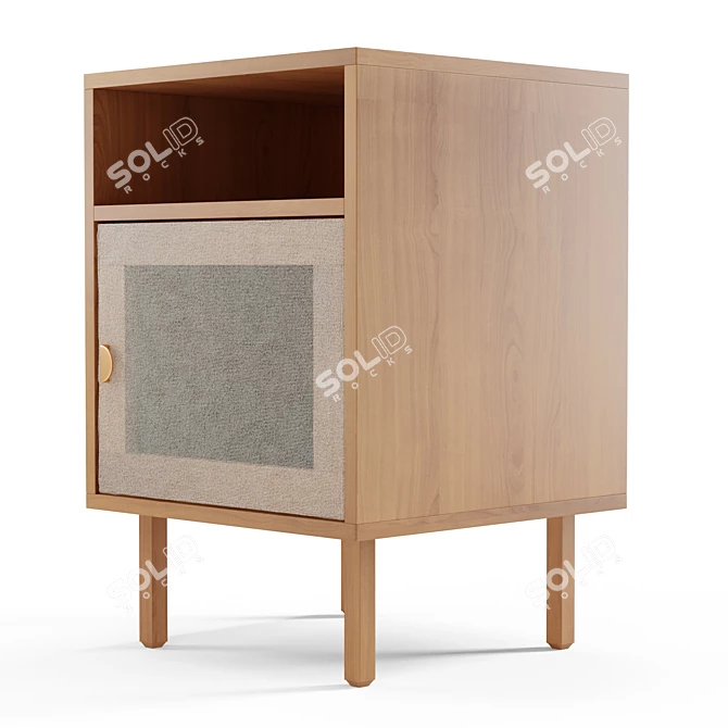 Minimalist Mid-Century Nightstand 3D model image 4