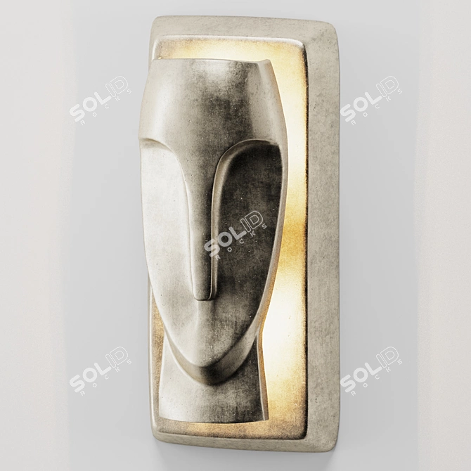 Conte MOAI: Stylish Aluminum Wall Lamp 3D model image 3