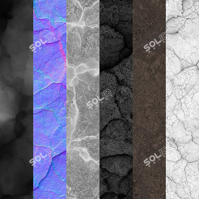 Seamless Rock Cliff Textures 3D model image 2