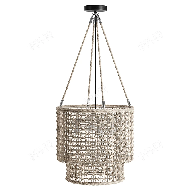 Rattan Serenity Pendant 3D model image 2