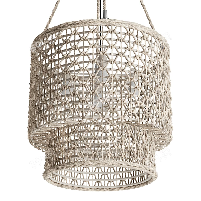 Rattan Serenity Pendant 3D model image 3