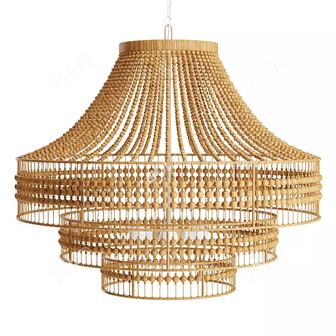 Tulane Abaca-Wrapped Tiered Chandelier 3D model image 1