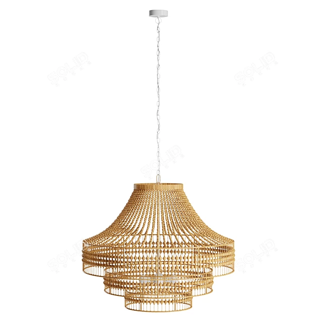 Tulane Abaca-Wrapped Tiered Chandelier 3D model image 2