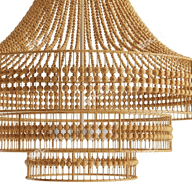Tulane Abaca-Wrapped Tiered Chandelier 3D model image 5