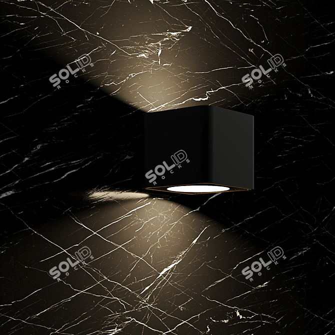 Sleek Ash Black Marble Tile 3D model image 2