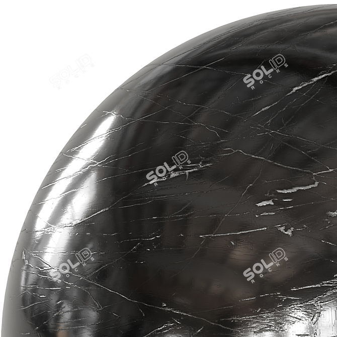 Sleek Ash Black Marble Tile 3D model image 4