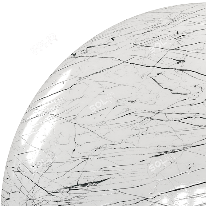 Monochrome Elegance: Black Stripes White Marble 3D model image 4