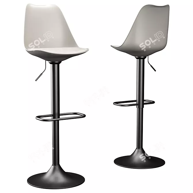 Zadie Adjustable Bar Stools: Sleek and Stylish! 3D model image 1