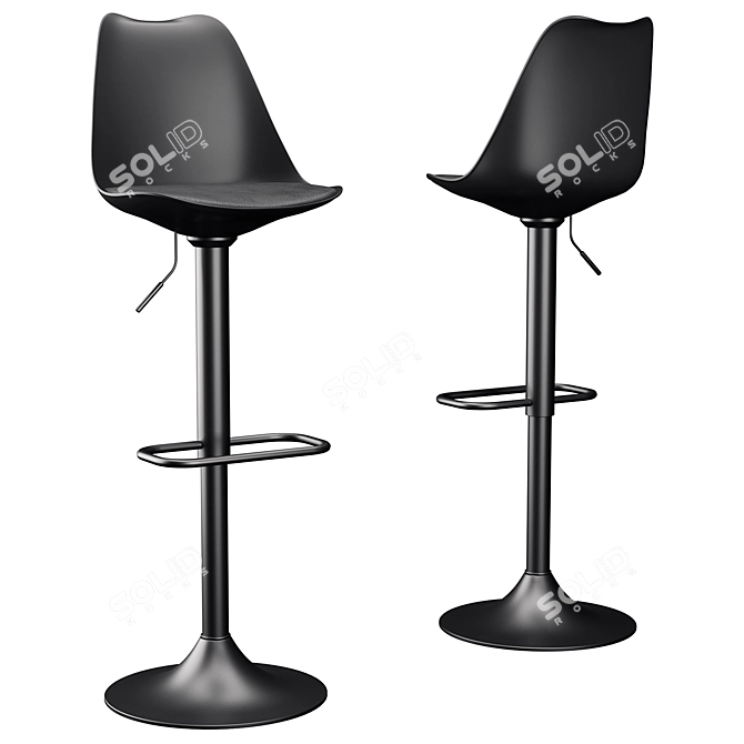 Zadie Adjustable Bar Stools: Sleek and Stylish! 3D model image 2