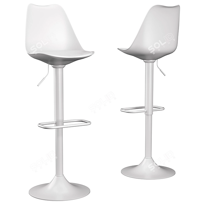 Zadie Adjustable Bar Stools: Sleek and Stylish! 3D model image 3