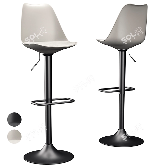 Zadie Adjustable Bar Stools: Sleek and Stylish! 3D model image 5